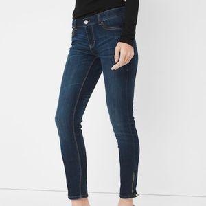 WHBM "the skimmer" Leather Trim Jeans 00